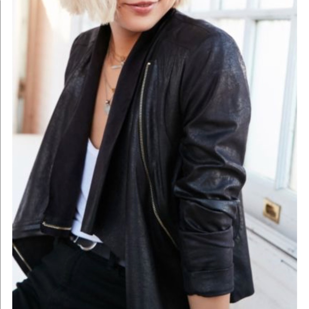Urban Outfitters Edgy Vegan Suede Moto Jacket